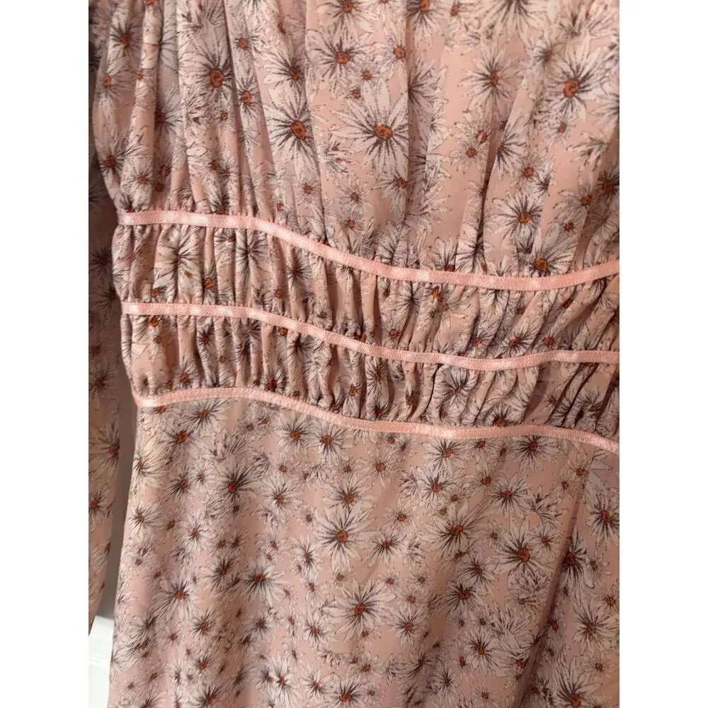 Way Pink‎ FLoral Midi Dress Size Medium - Picture 4 of 9